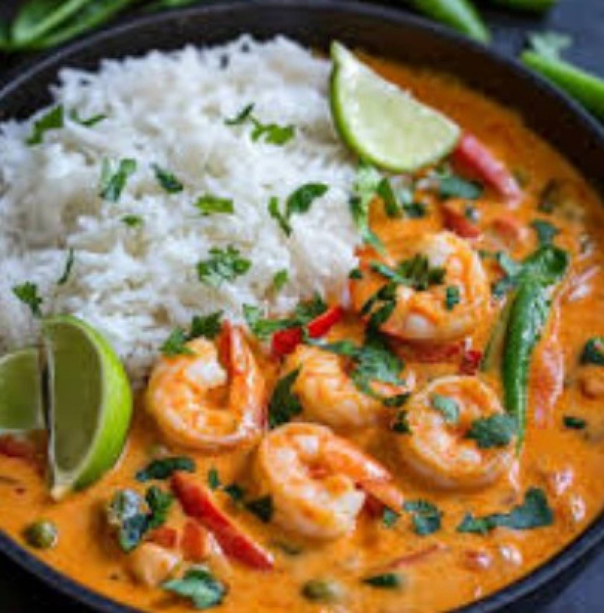 Red Thai Shrimp Curry with Steamed Rice (GF)