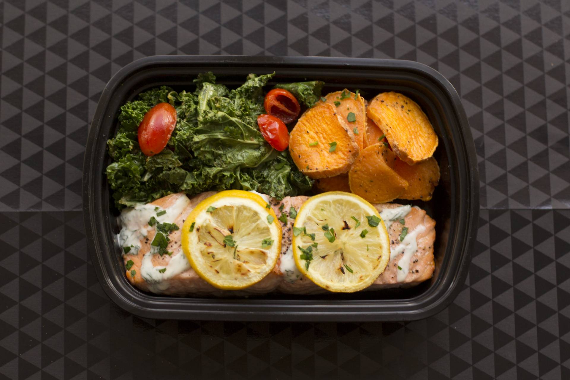 Lemon Dill Salmon with Roasted Sweet Potato (GF)