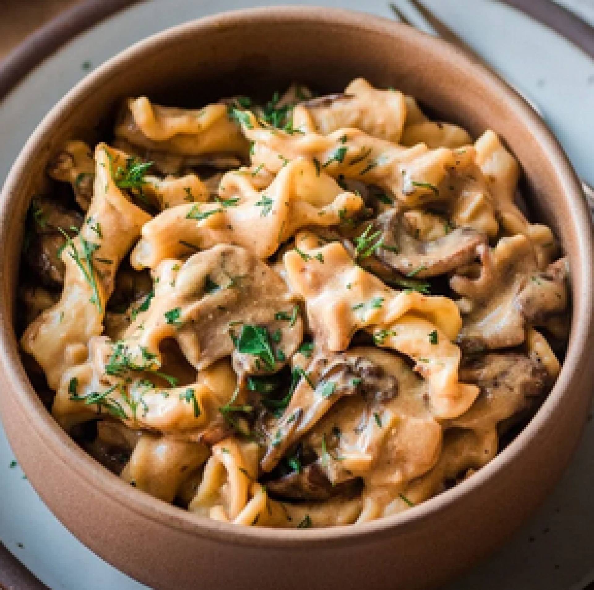 Lentil & Mushroom Stroganoff Pasta