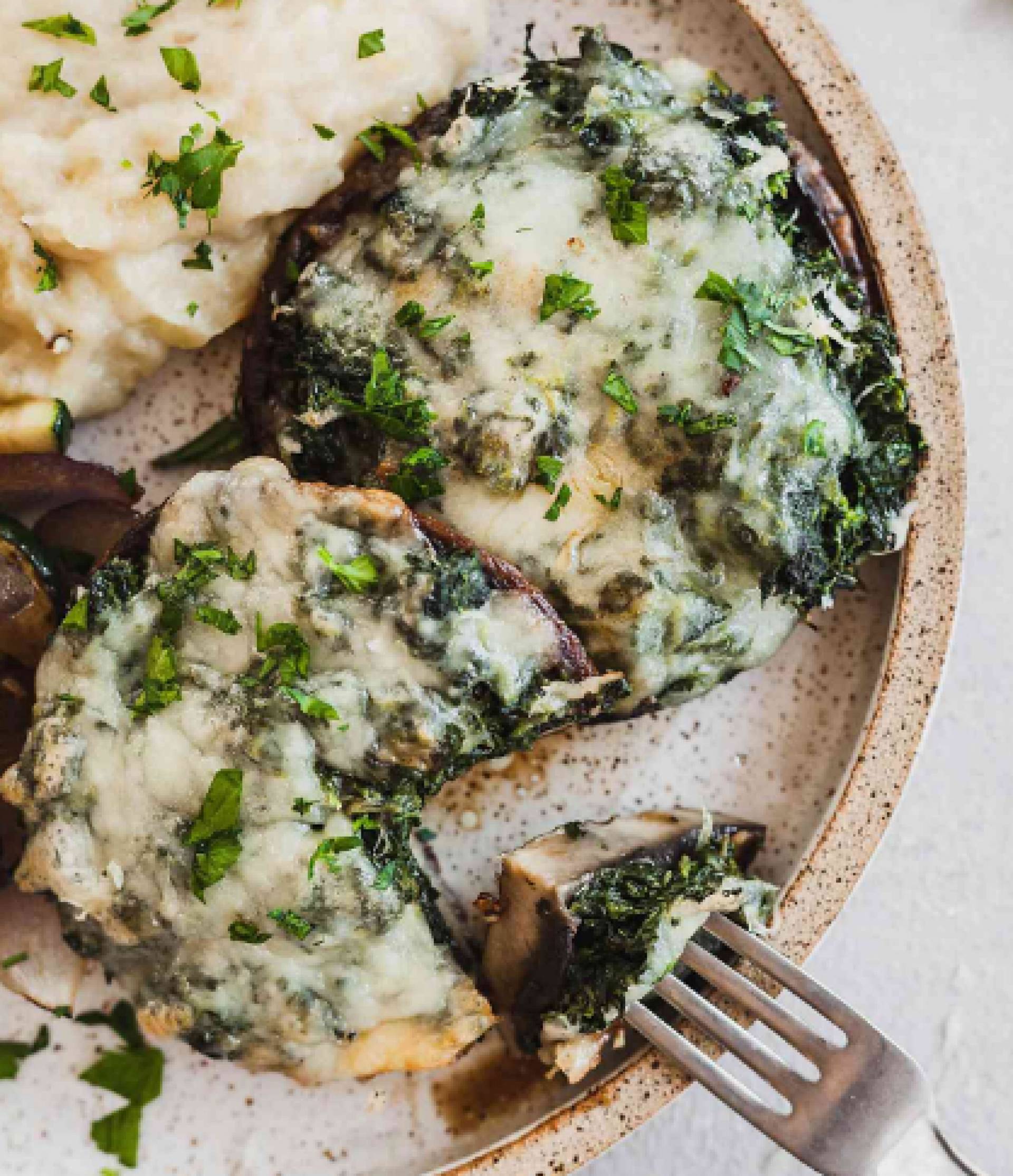 Ricotta & Spinach Stuffed Portobello Mushrooms