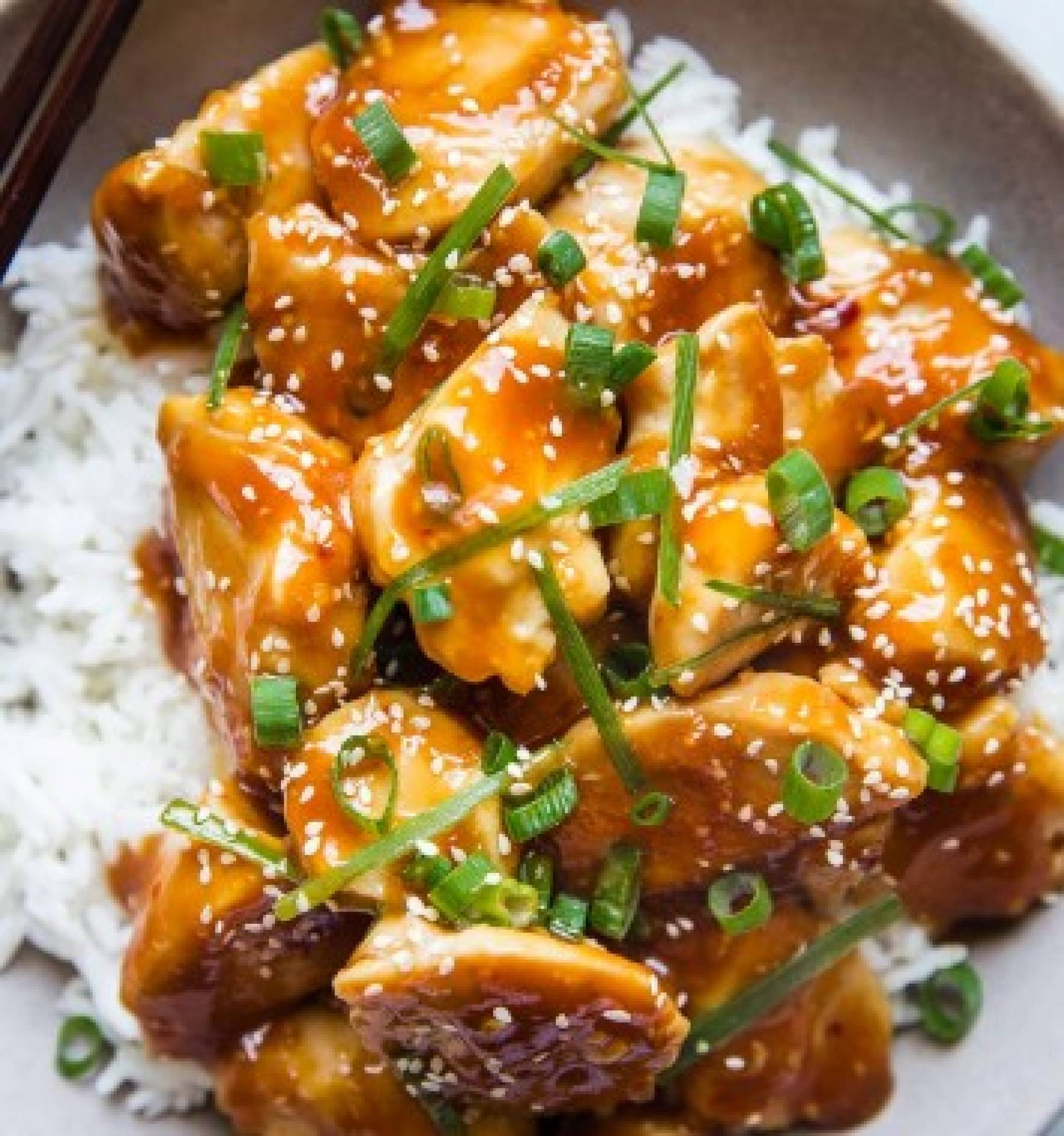 Orange Chicken with Vegetable Rice