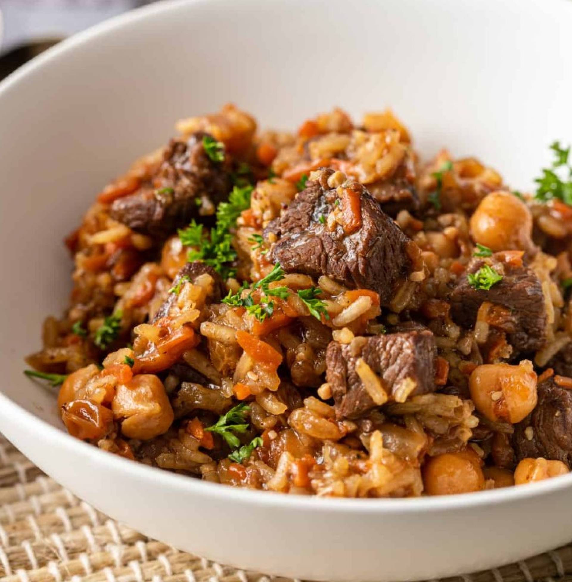 Braised Beef with Rice Pilaf