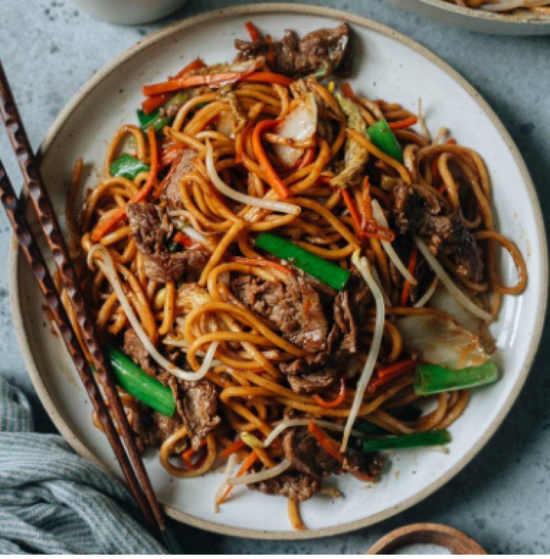 Stir Fry Beef with Lo Mein Noodles