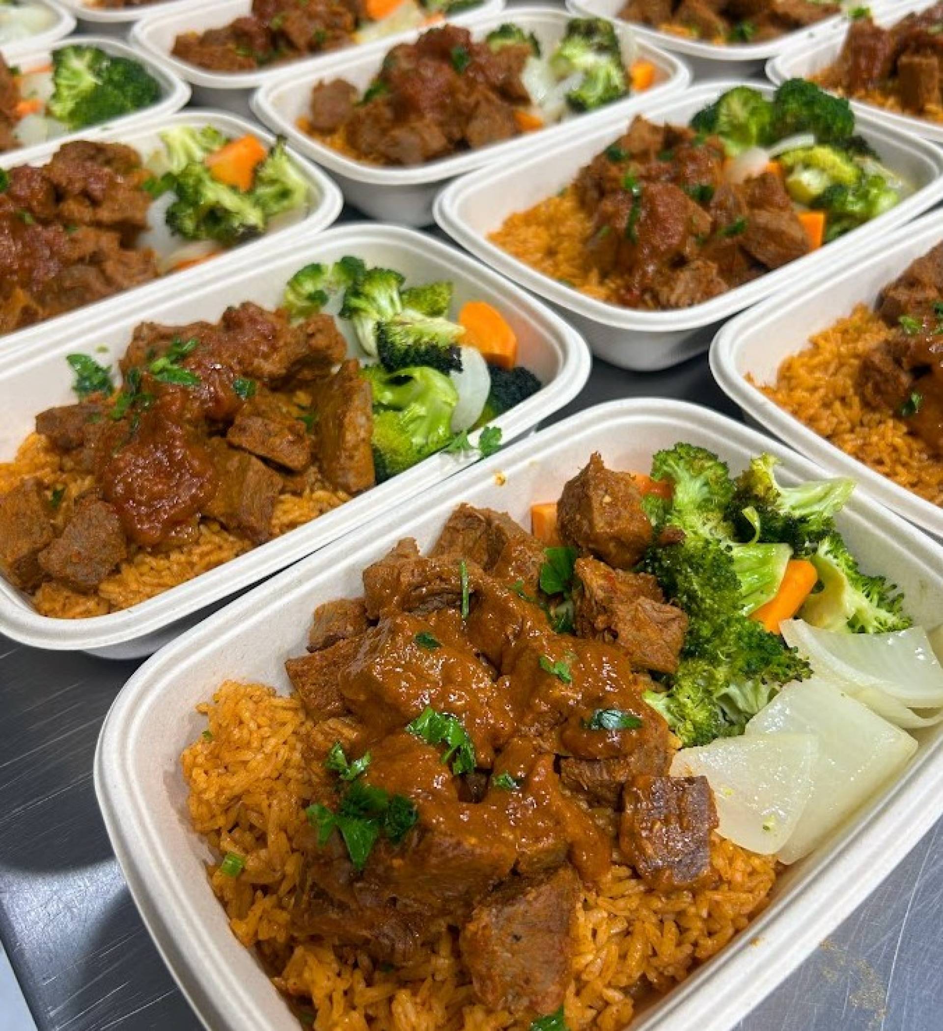 African Jollof Rice with Stew Chicken (GF)