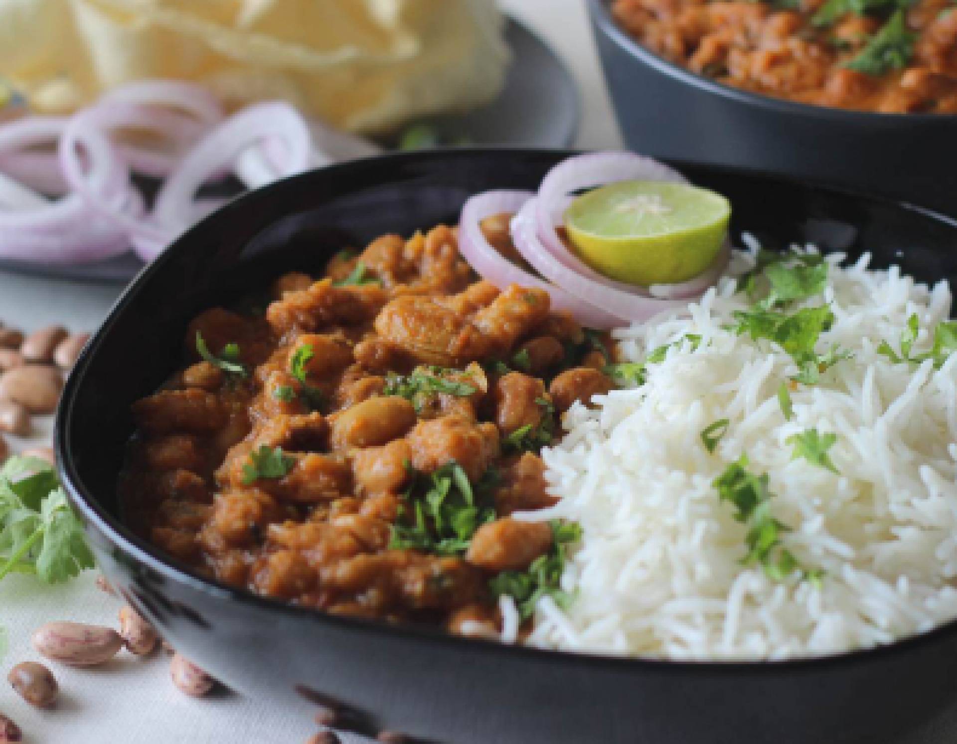 Indian Kidney Bean Curry (Rajma Chawal)