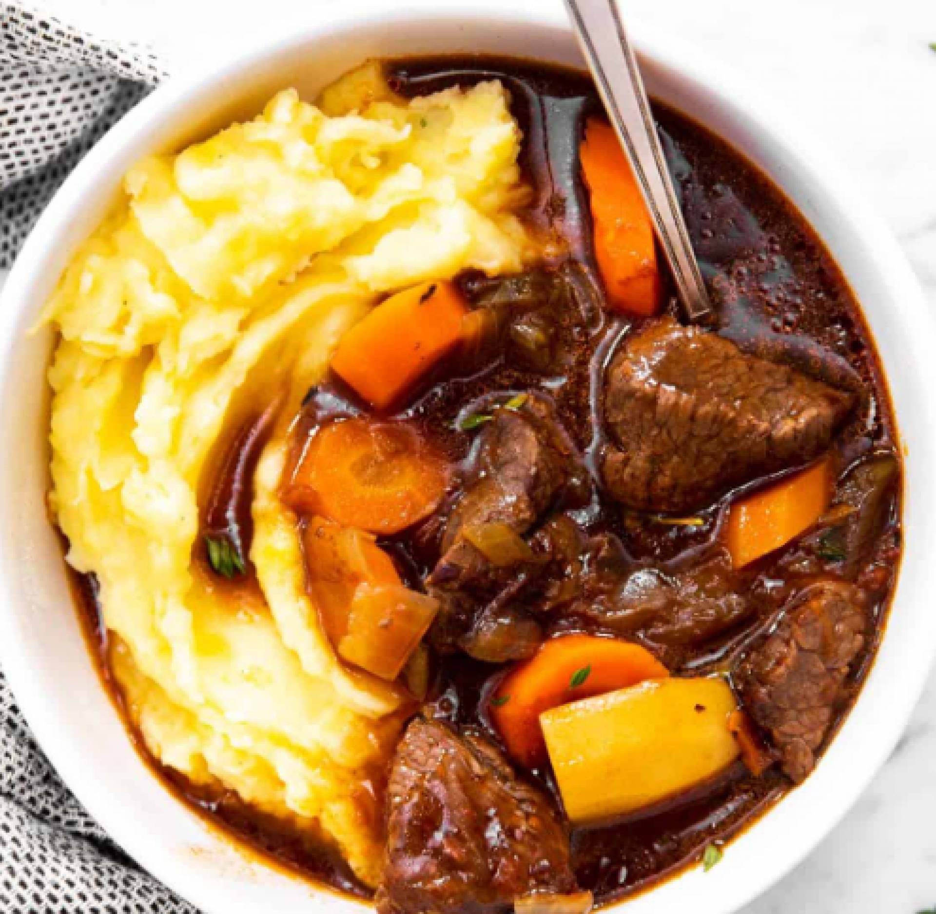 Beef Stew with Mashed Potatoes
