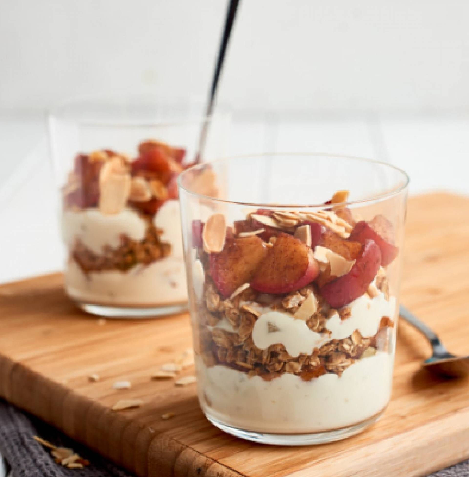 Apple Caramel Granola Greek Yogurt  Parfait