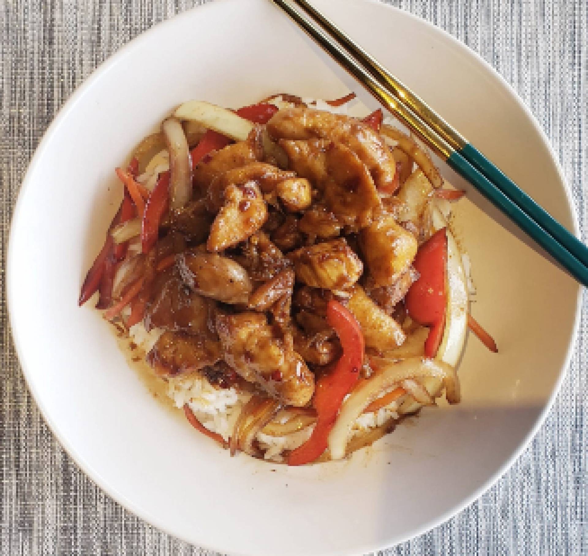 Ginger Chicken Stir Fry with Jasmine Rice