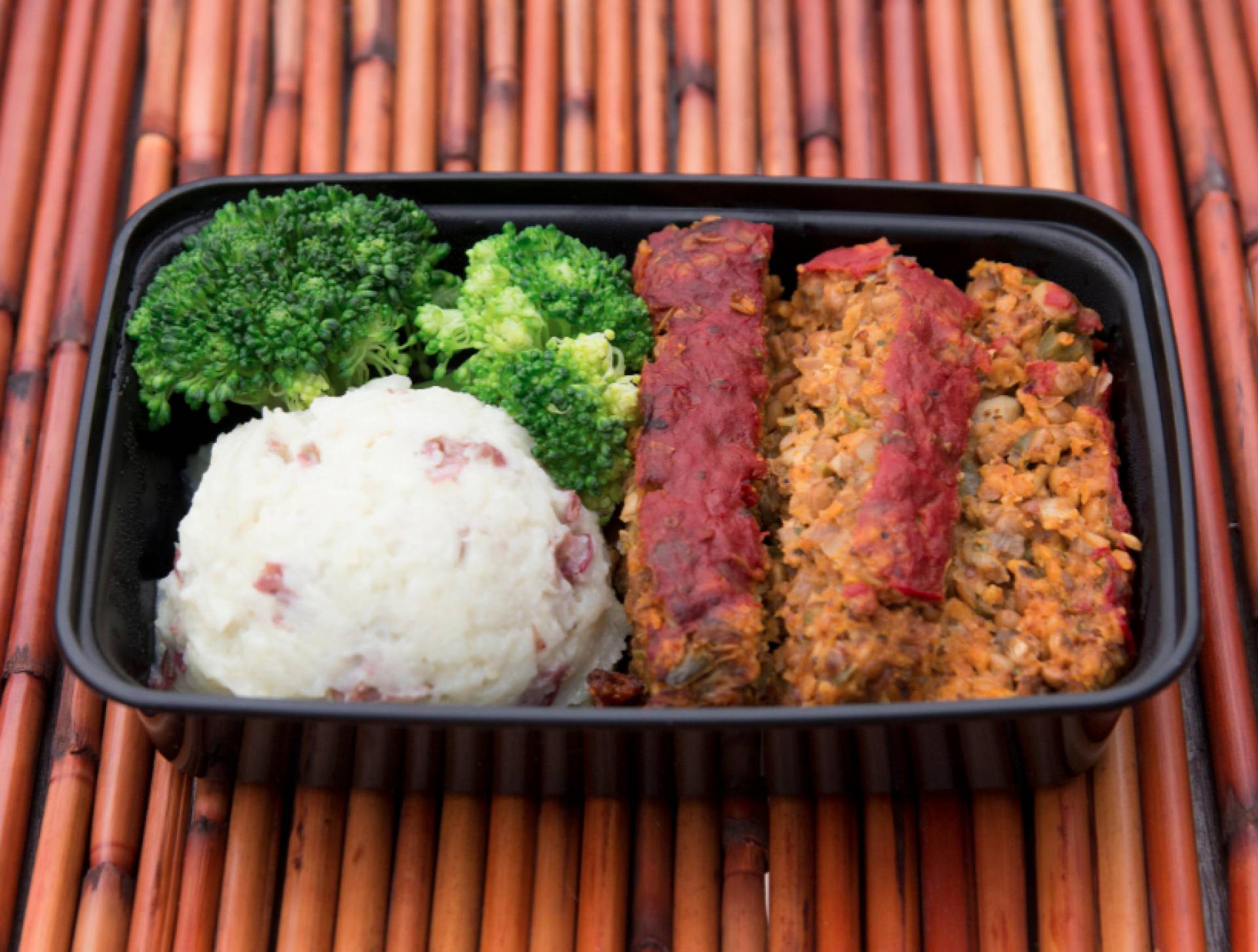 Glazed Lentil Loaf with Sweet Potato Mash