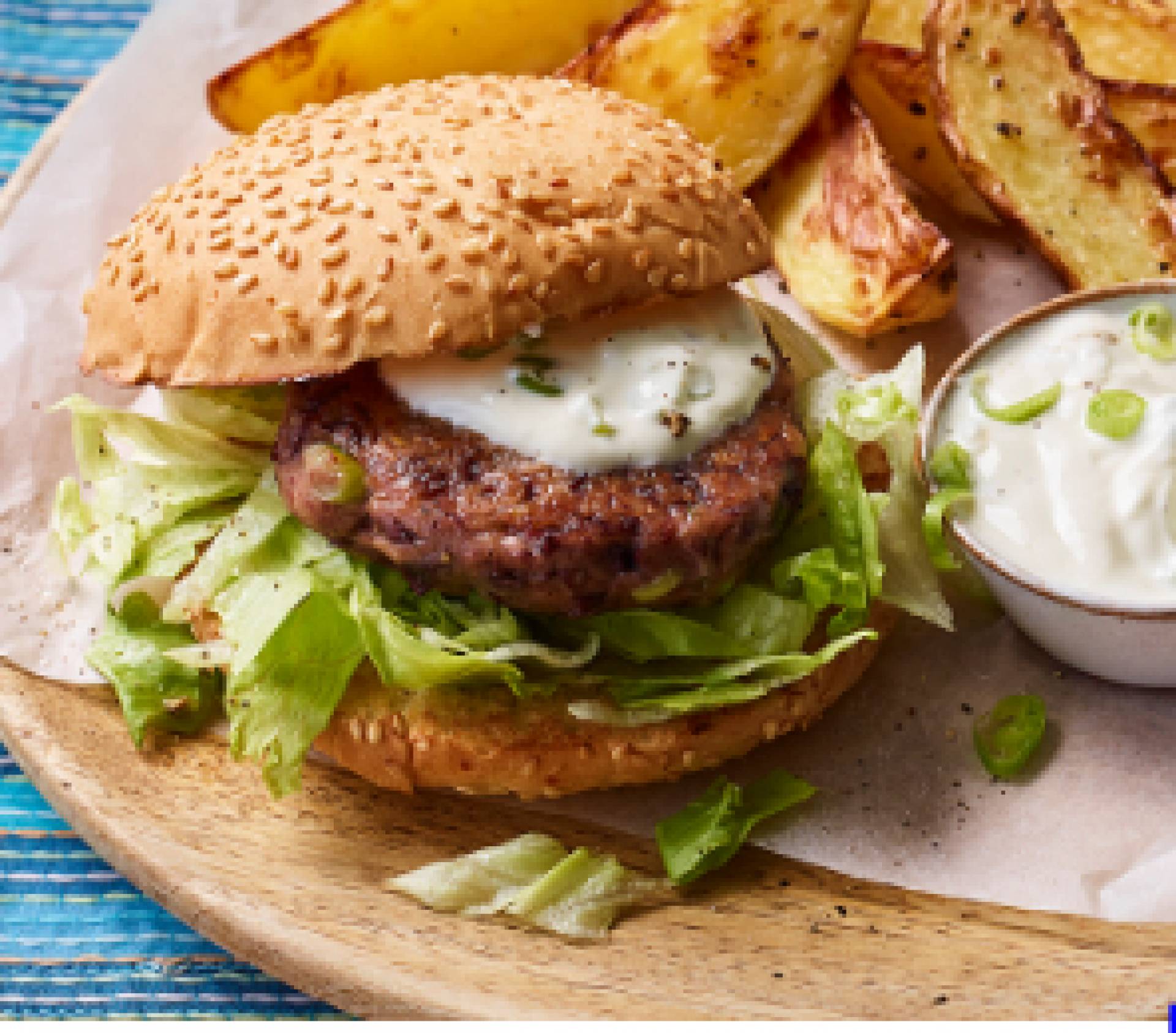 Veggie Burger with Potato Wedges