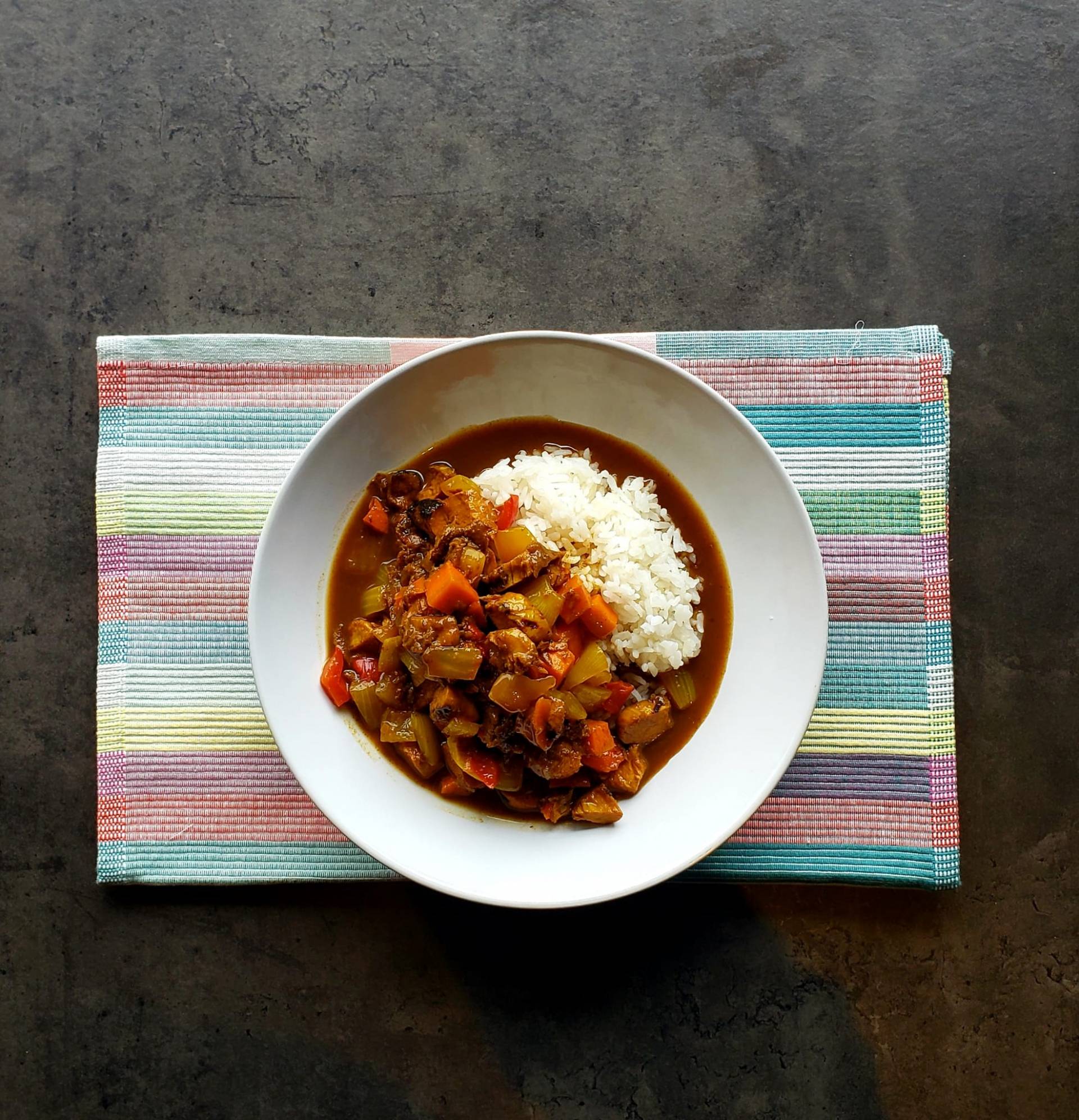 Japanese Curried Beef with Steamed Rice