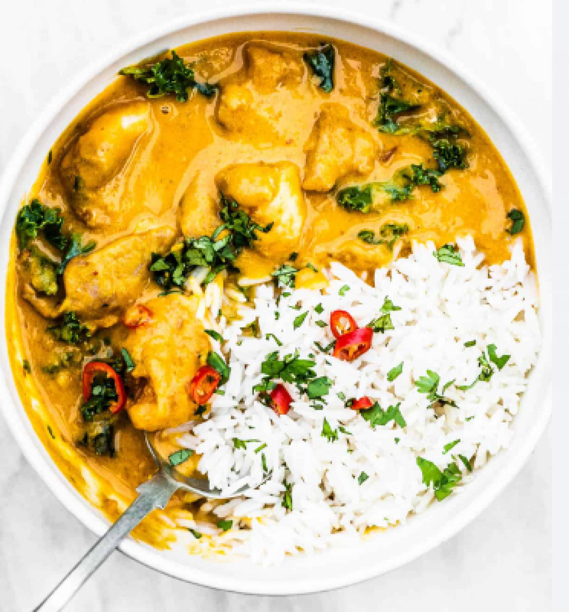 Yellow Thai Chicken Curry with Steamed Rice (GF)