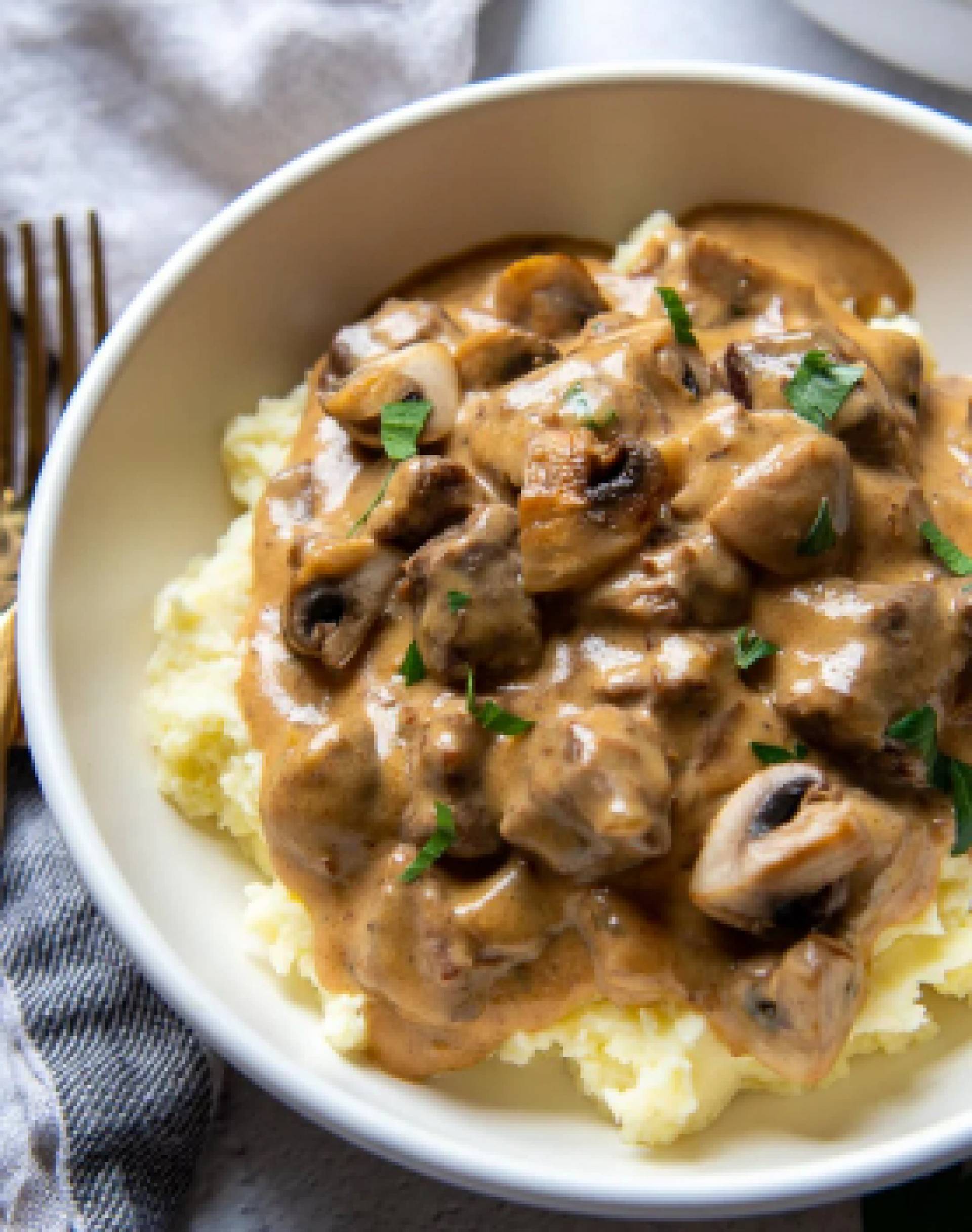 Beef Stroganoff with Mashed Potatoes (THANKSGIVING SPECIAL)