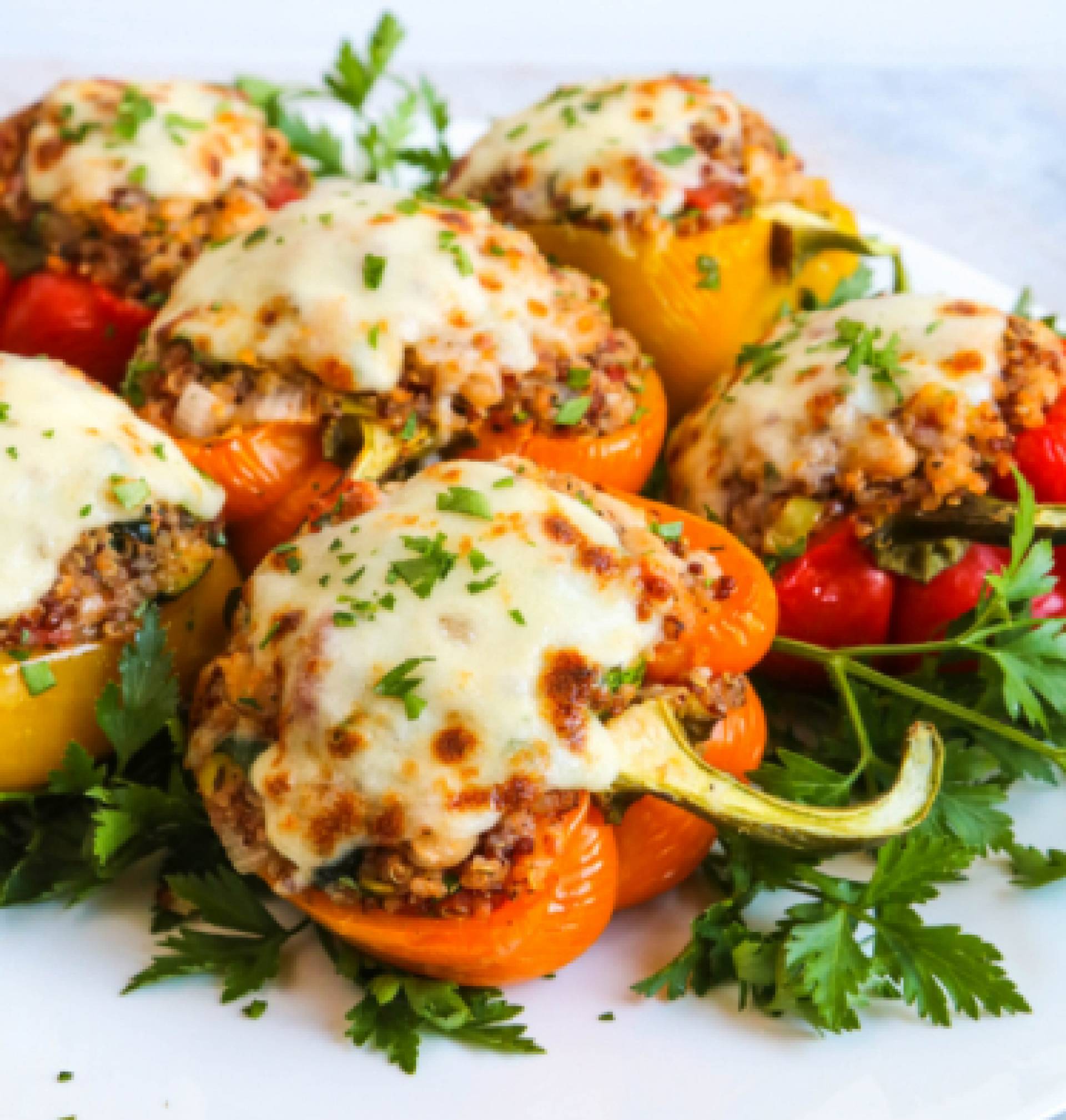 Vegetarian Mushroom, Spinach & Quinoa Stuffed Peppers (THANKSGIVING SPECIAL)