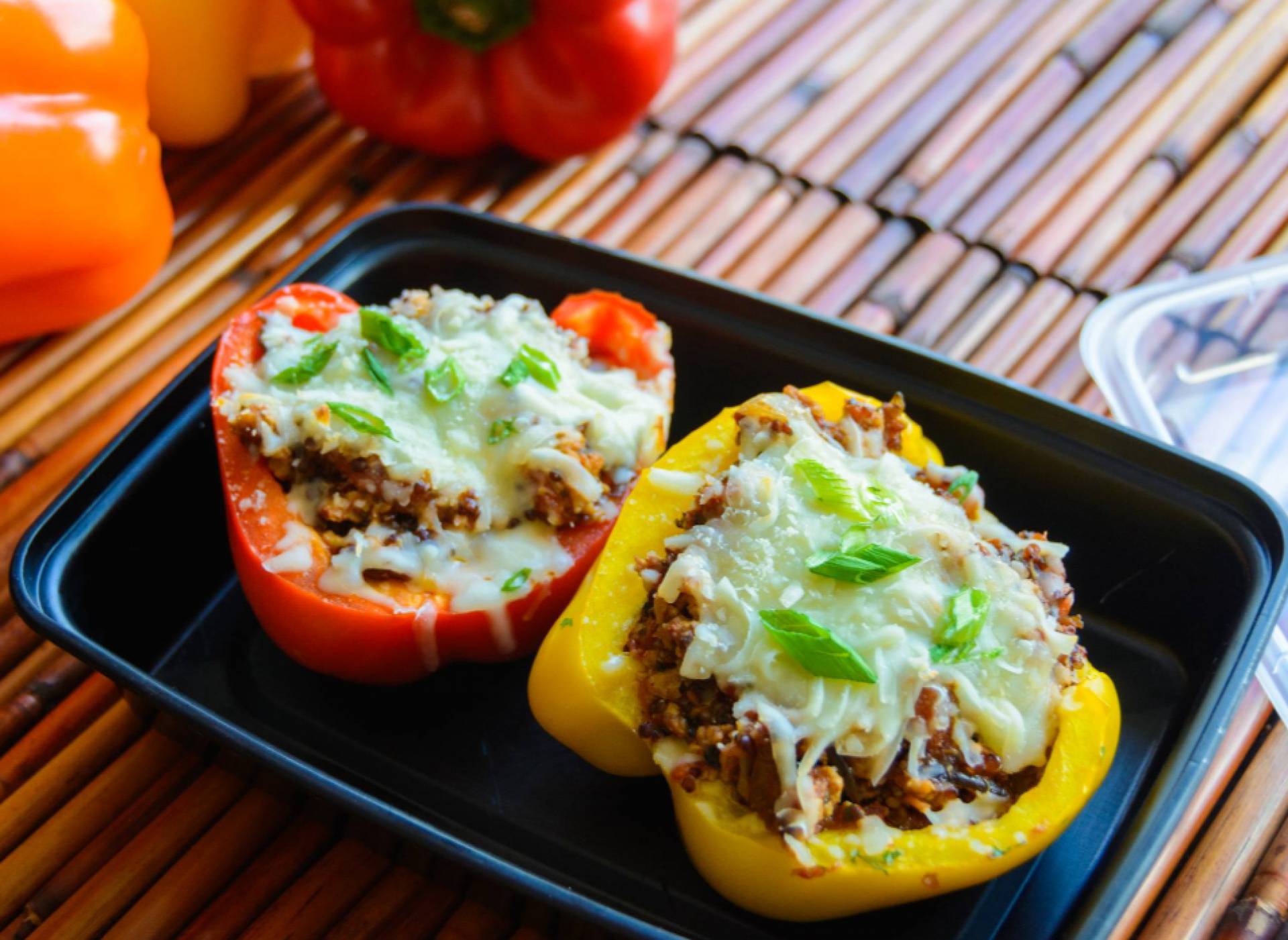 Tofu & Quinoa Stuffed Peppers