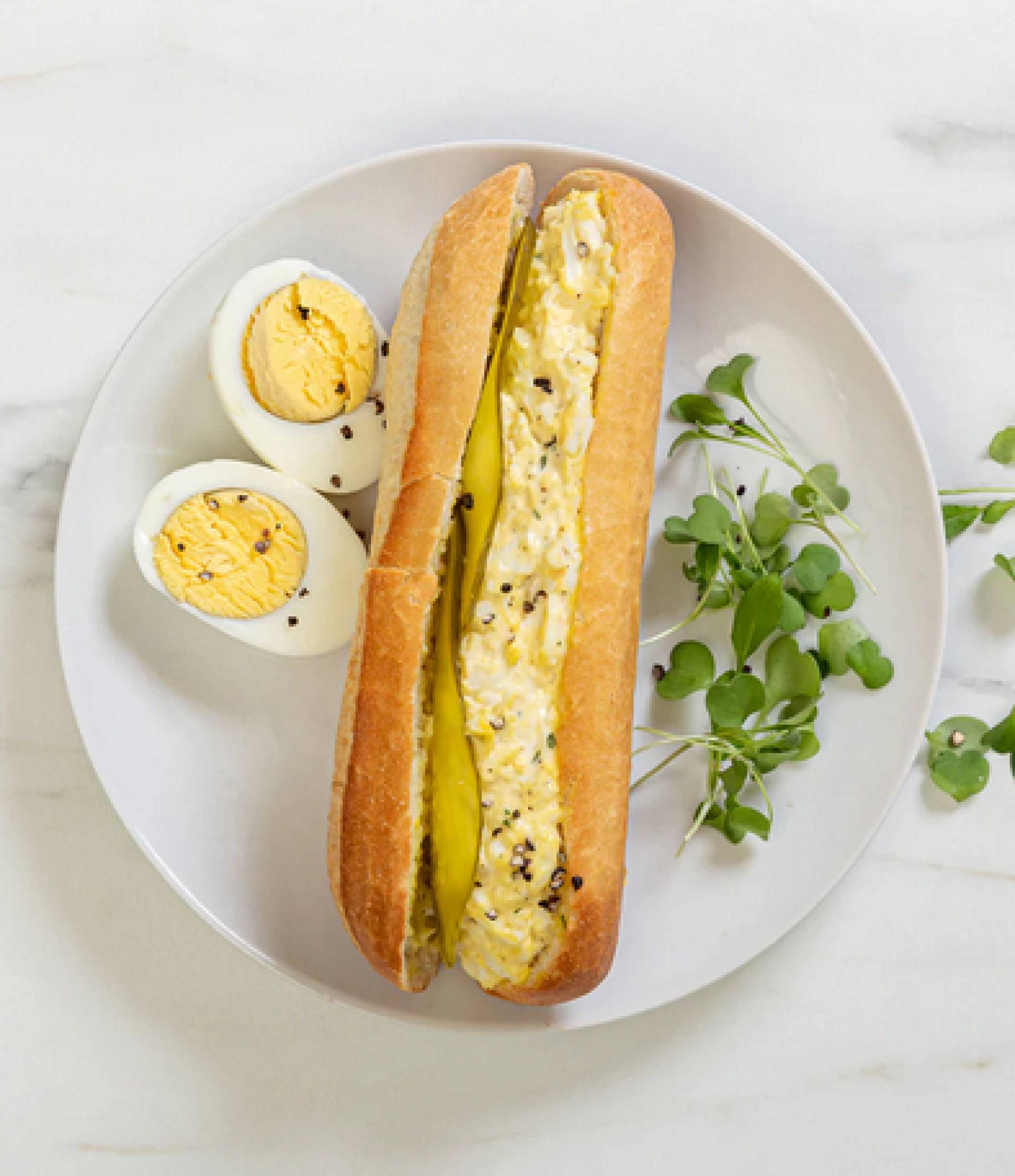 Egg Salad Baguette Sandwich