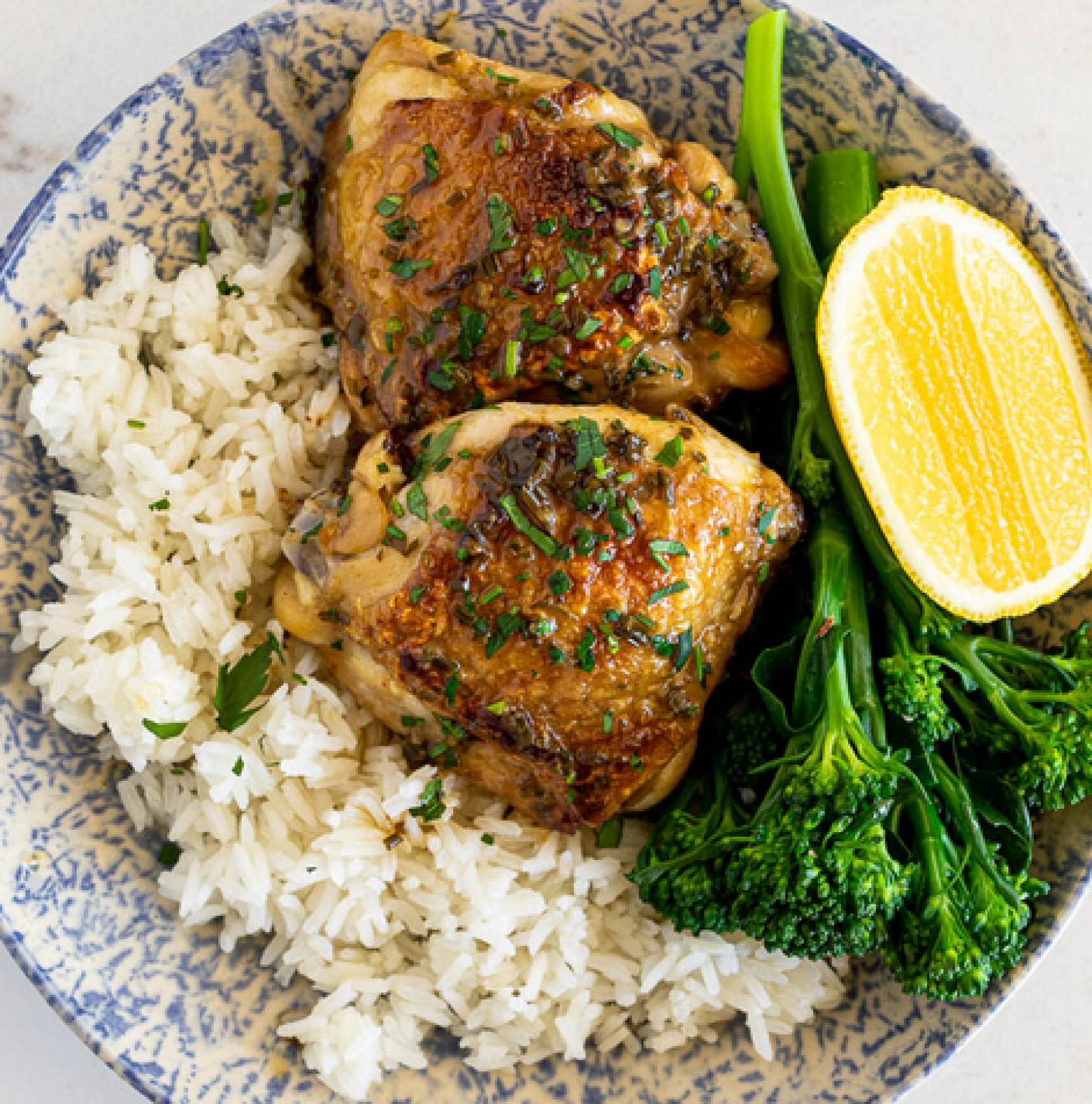 Simply Roasted Chicken Thighs with Rice (GF)