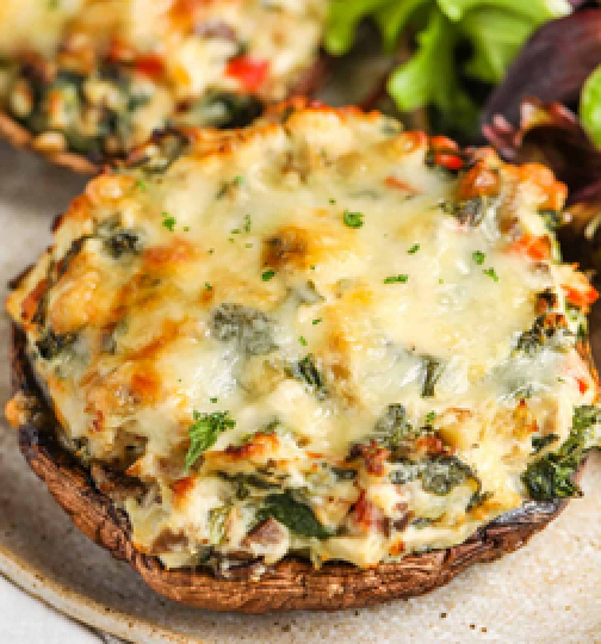 Cream Cheese & Spinach Stuffed Portobello Mushrooms (GF)