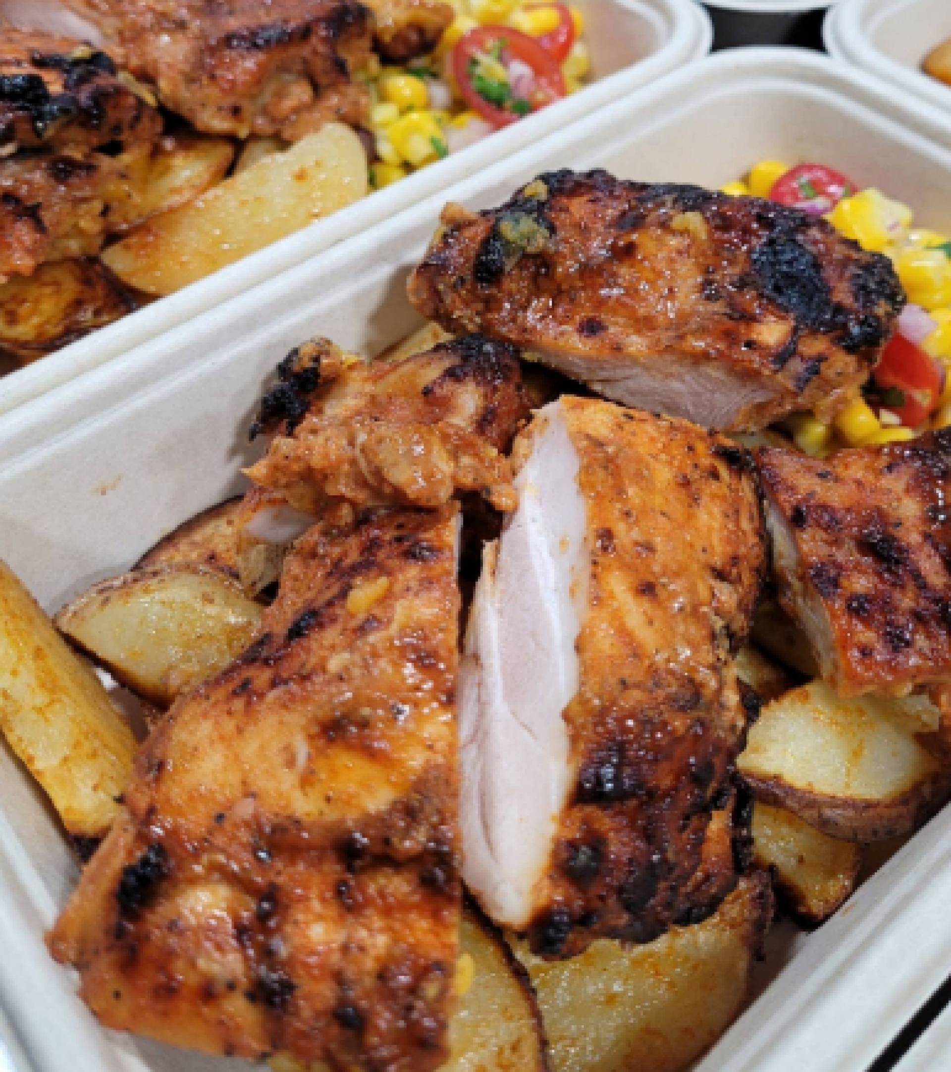 BBQ Chicken Quarter with Potato Wedges (GF) - Family Size